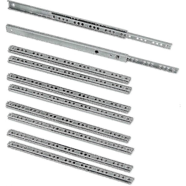 /HH/Pakke med 5 par (10 stykker) skydere/kuglelejeudtræk Del 17mm X 278mm til skuffe, zinkbelagt-9192339855640-Perfet 450mm