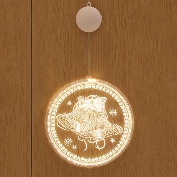 Jul dekorativ fönsterlampa, belyst fönster