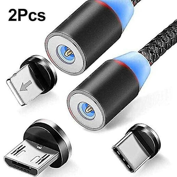 Pack Of 2 Statik Magnetic Charging Cable 360 and 180 Rotating Phone Charger