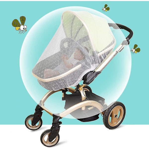 Myggnät för barnvagn | Myggnät för spädbarnsbärselar, bilbarnstolar, vaggor, spjälsängar, pack and play, liggvagn, lekhage 2-pack