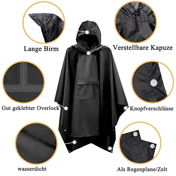 HA-Regnponcho Herr & Dam Vattentät, 3-i-1 Poncho