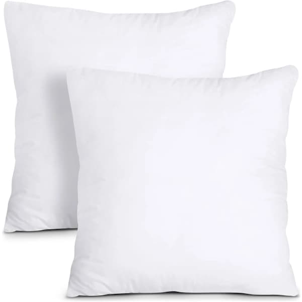 Innerputer for sengetøy (2-pakning), 45 x 45 cm (18\" x 18\") Putefyllinnsatser, Hollowfiber-puter (Hvit)