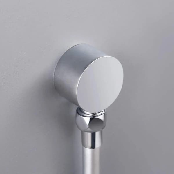 HA~Dusjvannvinkel, Rund Vannvinkel, Veggmontert Vinkelventil, Polert Krom-Solid Messing (Sølv)