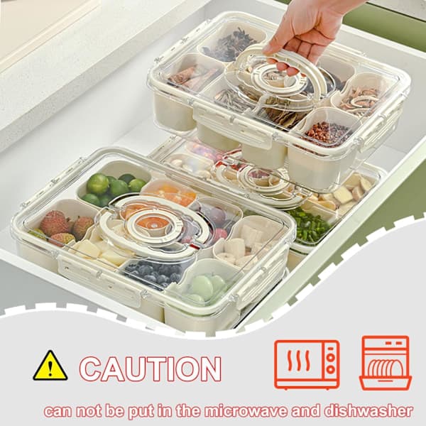 HA-Snacksboksbeholder, Charcuterie-Snacksboks for Bærbare Snacksbrett - Klar Organizer