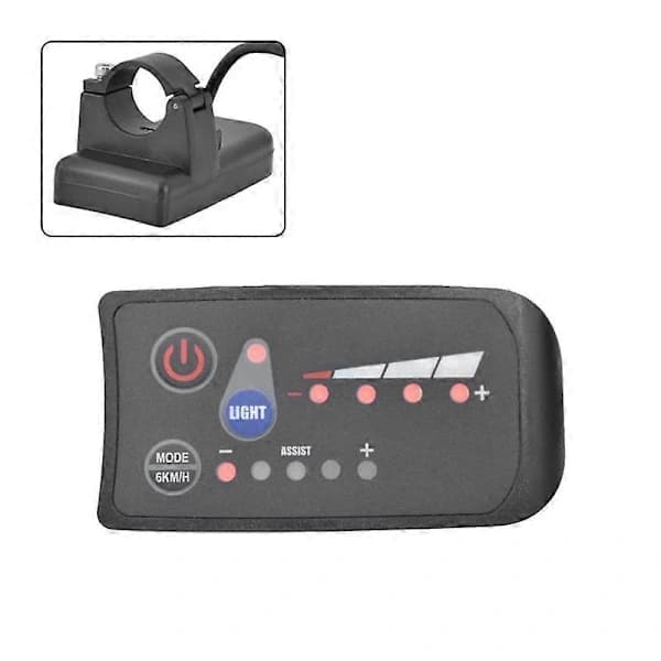S810 E-cykelmåler LED-display 36V IP65 til elcykel Elcykelmåler 5PIN Sort Sort