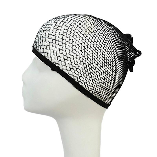 Mesh-punottu musta peruukkihiusverkko, joka tekee peruukkeja