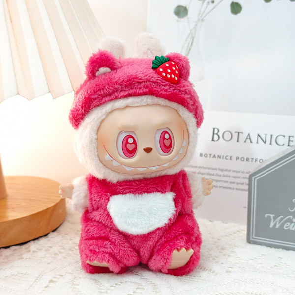 [HH] 17cm Labubu Docka Kläder Tillbehör Set Mini Docka Kostym Gåva Röd Liten Svan Panda Jumpsuit Uppsättning för DIY Samlare style8