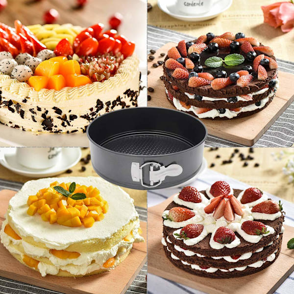 10 tum Non-Stick Lock Cake Pan Kolstål Springform Pan Pumpa Pan Bakeware Cake Bakformar Kökstillbehör