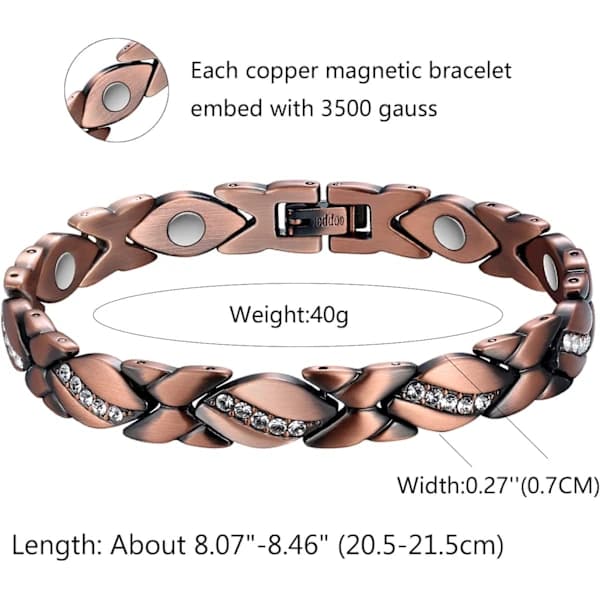 Koppararmband för kvinnor Magnetiskt för artritsmärta~Eff