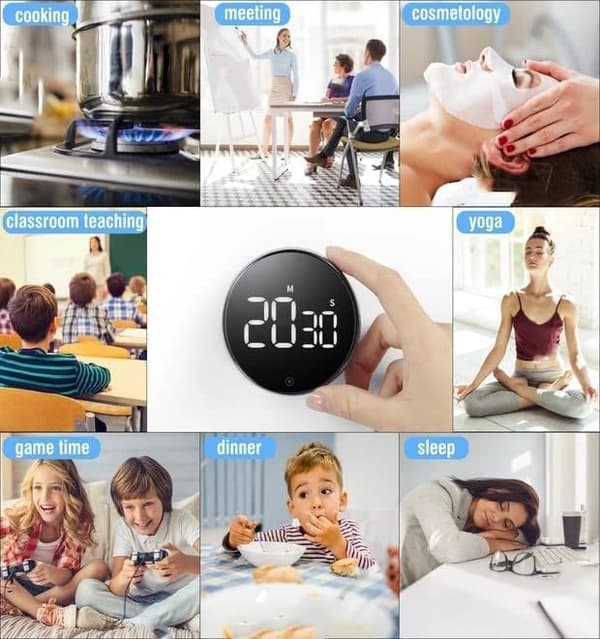 Timer - kjøkkentimer - Digital magnetisk kjøkkentimer - for matlaging, sport og studier