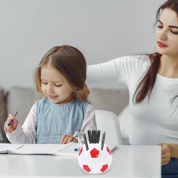 HA Desktop Organizer Football - Lightweight Plastic Pen Holder, Multifunctional Office Accessory