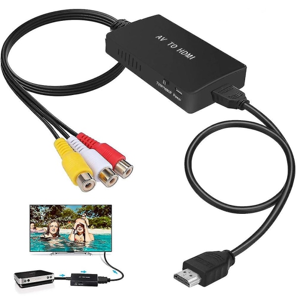 Rca til Hdmi-konverter, 1080p Composite til Hdmi-adapter