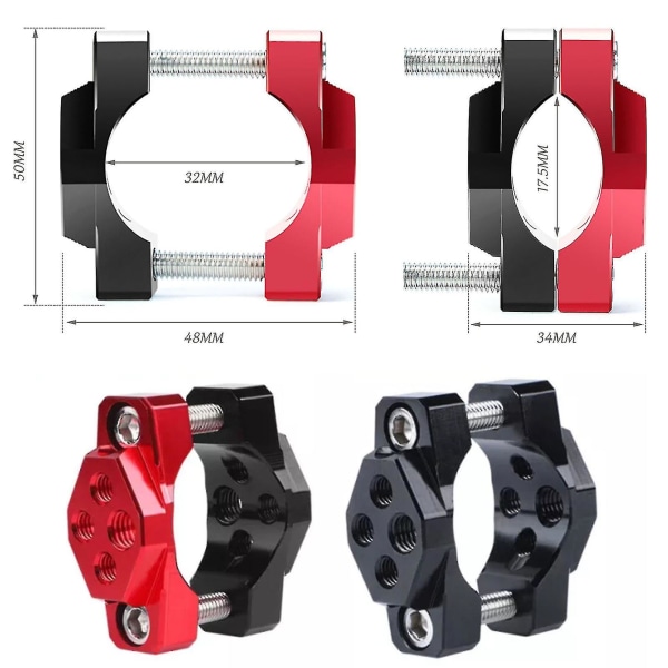 Elektrisk motorsykkel slangeklemme tilbehør Høy vindmotstand (svart rød)
