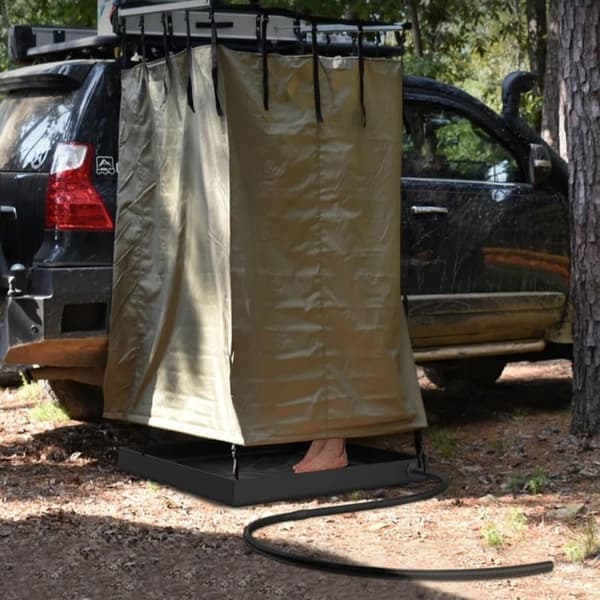 Bärbar hopfällbar campingduschbas för utomhusdusch, duschtält, camping, husbil, husdjursbad