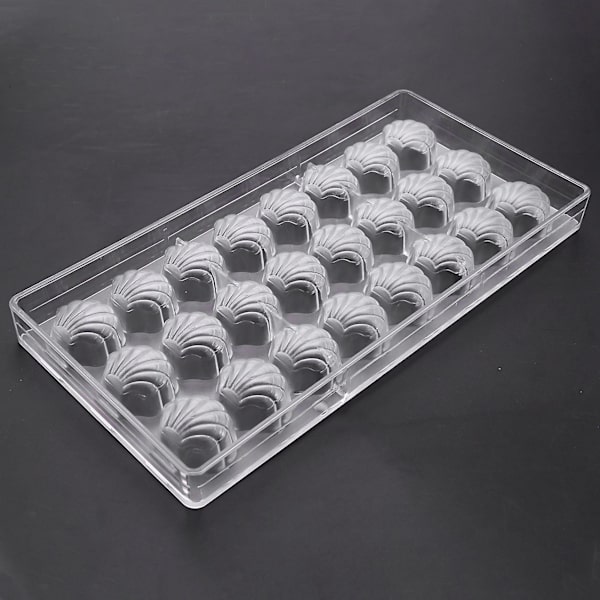 Muslingeskalformet hård chokoladeform 3d havmusling polycarbonat klar isgelé slikform