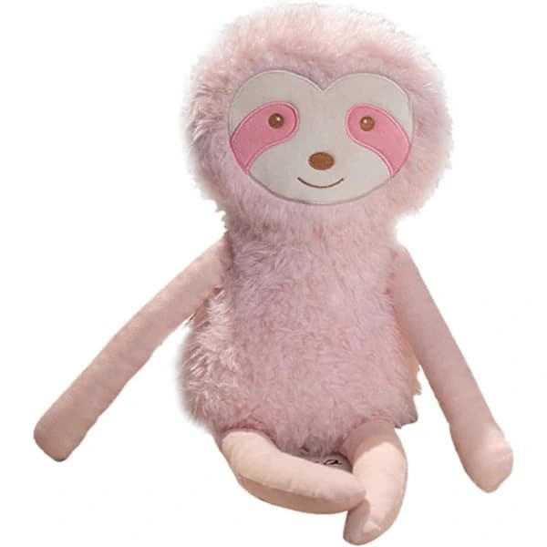 Soft Stuffed Animals, Cute Sloth Plush Long Hands Legs Hanging Plush Doll Brown/Pink, 48 cm