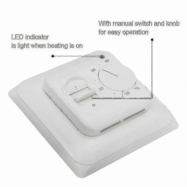 Elektrisk gulvvarmetermostat temperaturkontrolkontakt + sensorkabel