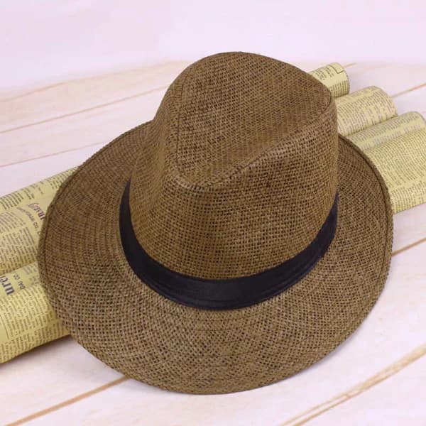 Herre Panamahat i strå, håndlavet, sommerstrandrejser, solhat, One Size one size e