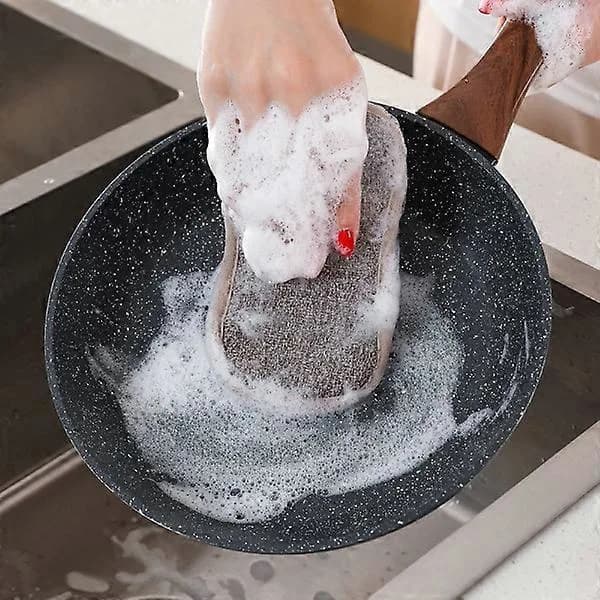 Sett med 8 vaskbare mikrofibersvamper, perfekt for nonstick-overflater