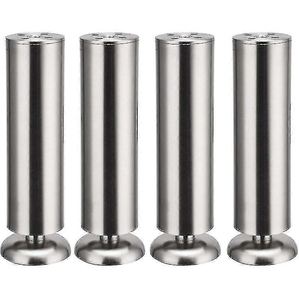 /HH/4x 300mm Huonekalujalat Ruostumattomasta Teräksestä Keittiökaapin Pyöreät Jalat, Kumimatto, Turvallinen ja Hiljainen - Täydellinen