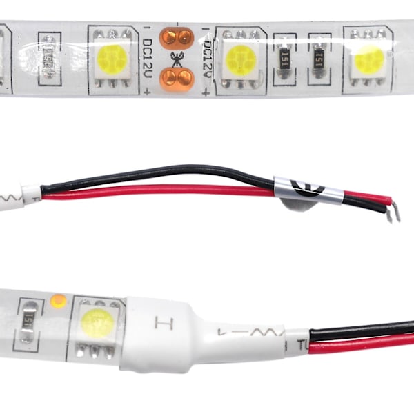 20 stk. 10 cm vandtætte 5050 LED-strimler DC 12V campingvogn båd bil, 10 stk. varmt hvidt lys & 10