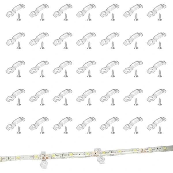 100 st LED-stripsfästen, anslutningsklämma för LED-strips