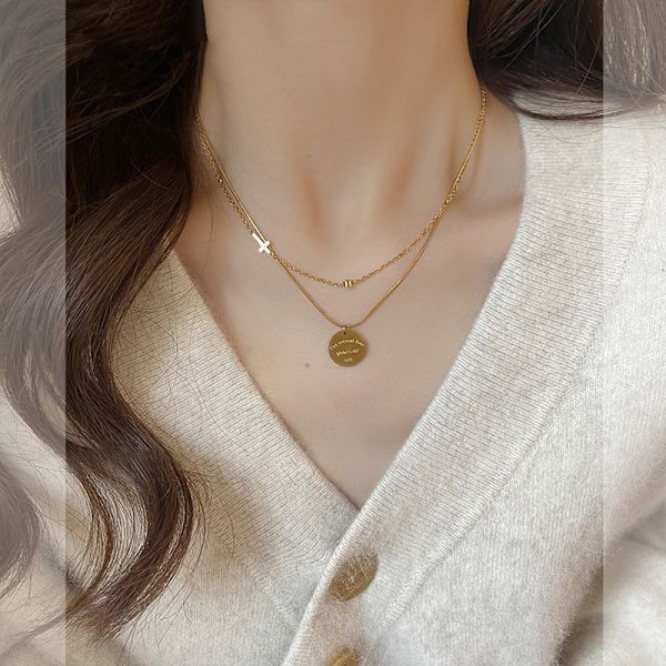 Kerroksellinen Choker-kaulakoru, Päällystetty Ripus Kaulakoru Monikerroksinen Tanko Levy Kaulakoru Säädettävä Kerrostaminen Choker Kaulakorut Naisille
