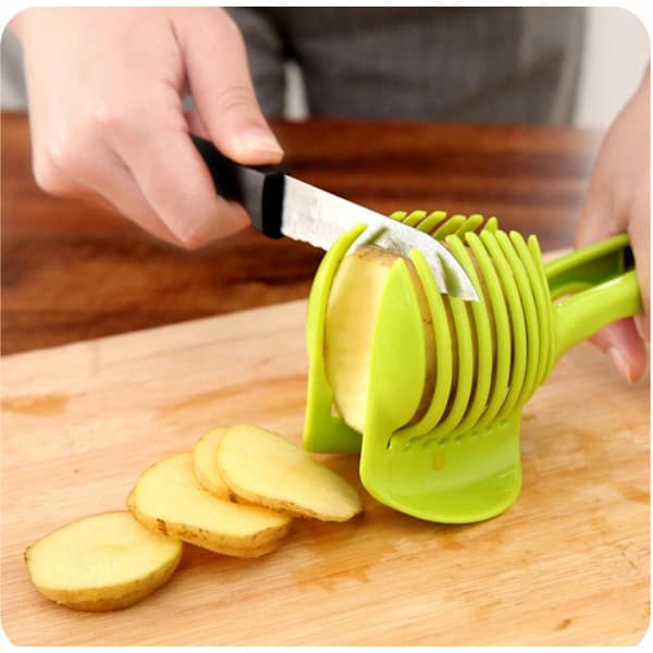 Set med 2 potatis tomat lök citron grönsaksfruktsskärare E