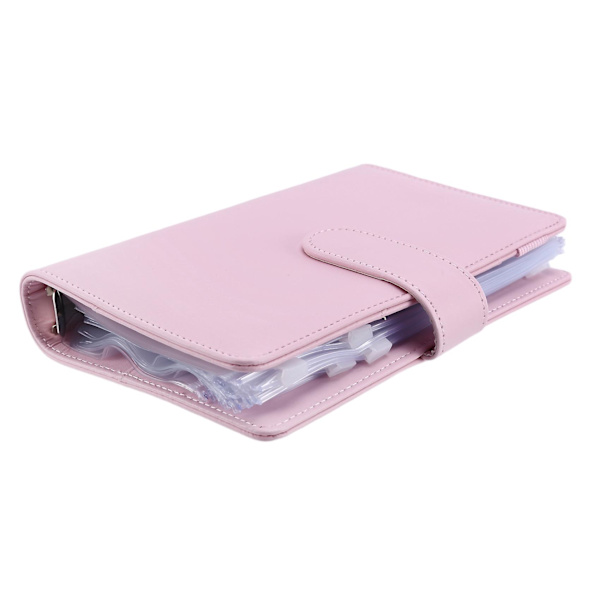 6 Ring Lær Notatbok Budsjett Binder Planner, Kontantkonvolutter For Budsjettering Binder Organizer B
