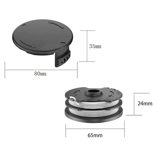 Til Parkside Græsslåmaskine 6 Spoler + 1 Spolekapsel Græstrimmer Tilbehørssæt, TLP-01 / TLP-01-1 [] Multolor 2 Spole + 1 Spolekapsel