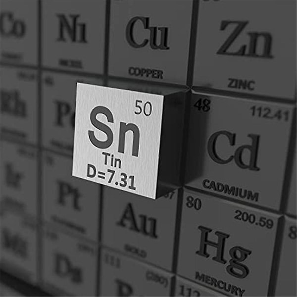 Tinn Element Sn Tetthetskube - Elementkolleksjon Periodisk System - Lab Eksperiment Material Diy Dis