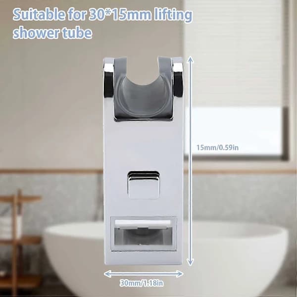 Dusjhodeholder, Justerbar Erstatning Hånddusjskinne Hode Slider Clamp Holder Feste 30*15, ABS Krombelagt