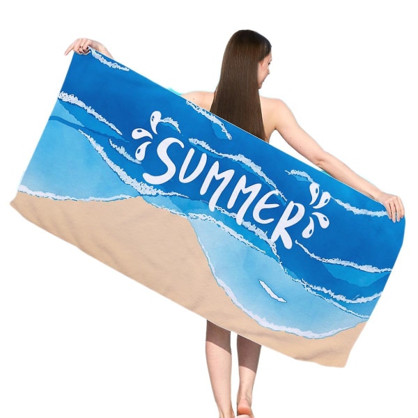 Reversibel frottétryckt strandhandduk i mikrofiber, mjuk badhandduk för vuxna, mjuk gobeläng, presenter till kvinnor, 28x59 tum, mjuk handduk, matta, yogamatta