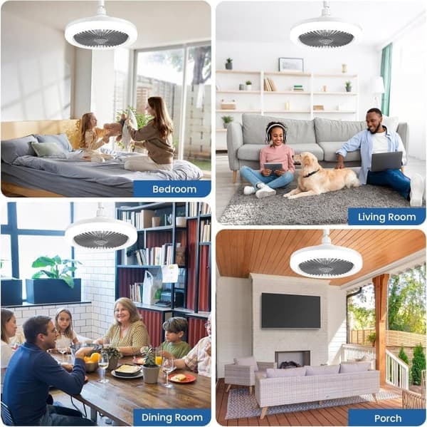 Ceiling Fan - 3 Speeds - Suitable for Bedrooms and Offices - Grey, 1-Pack