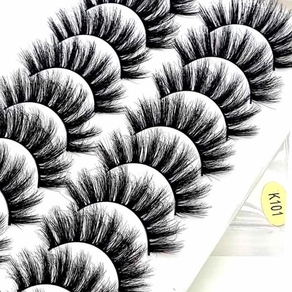 10 par løse øyevipper - 3D faux mink (K-101) + Gave