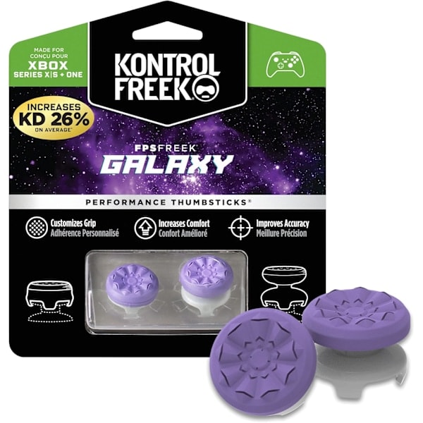 FPS Freek Galaxy Lila för Xbox One och Xbox Series X-handkontroll | 2 Performance Thumbsticks | 1 Hög, 1 Medelhög