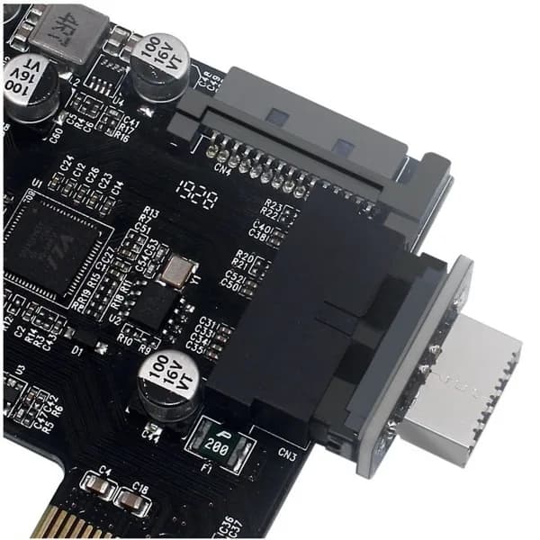 HA-USB 3.0 intern header till USB 3.1/3.2 Typ C front Typ E adapteromvandlare A
