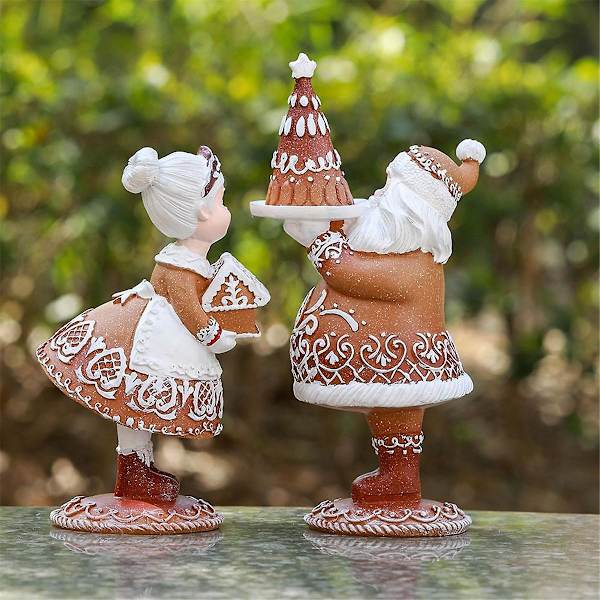 Juldekoration Resin Pepparkaksgubbe Juldekorationer Inomhus Hem Sovrum Dekoration 7,1 X 9,6 X