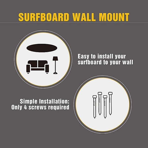 1 Sæt Surfbræt Vægreol, Surfbræt Reoler Til Væggen Display Montering Opbevaring Til Shortboards Og