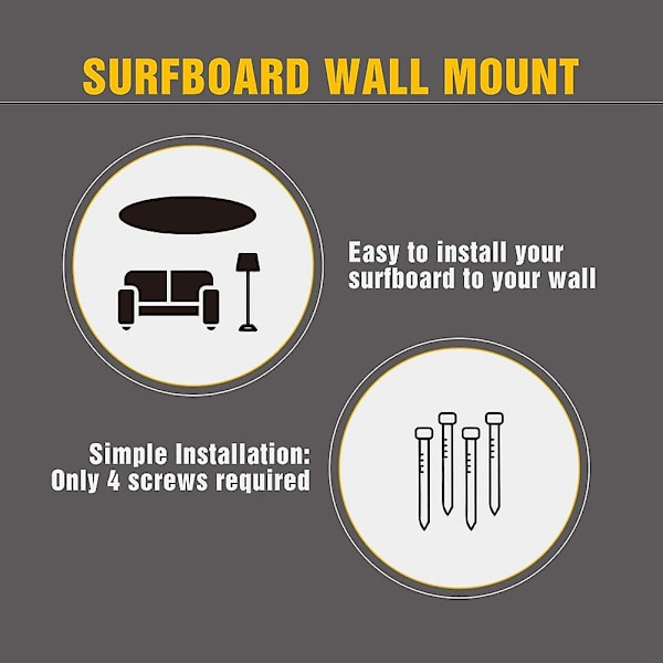 1 Set Surfboard Väggställ, Surfbräda Ställ För Väggdisplay Montering Förvaring För Shortboards Och