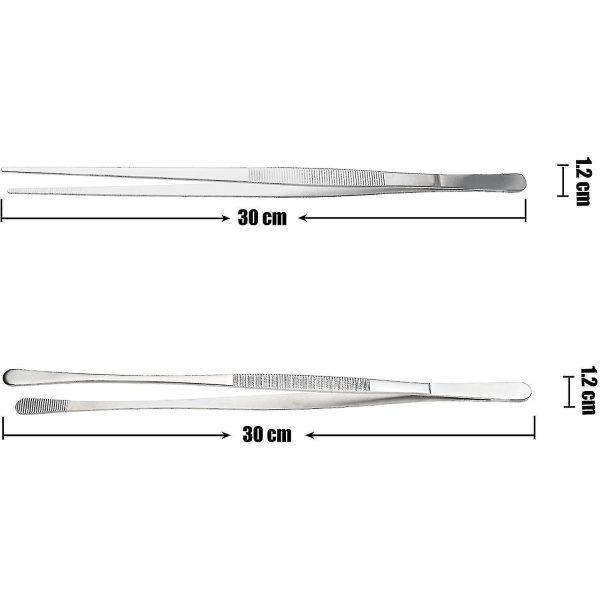 Rustfrit stål køkkentænger - Præcisionskøkkentænger - 2 stk., 30 cm