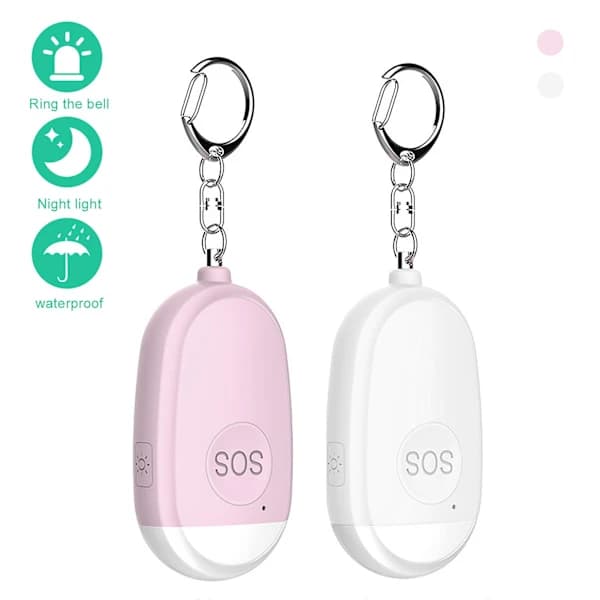 To USB-oppladbare 130db sikkerhetsalarmer for kvinner, barn og eldre