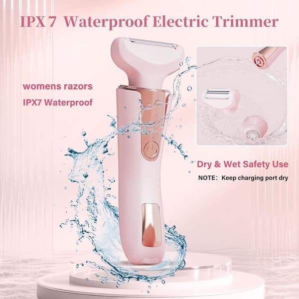 2-i-1 Dametrimmer – Bikiniområde/Ben/Armhuler – IPX7 Vandtæt – USB-C – LED-display