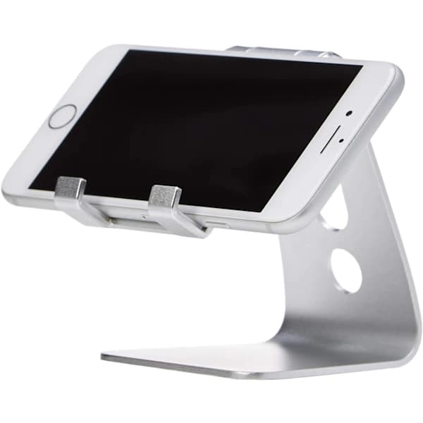 HA-Justerbart telefonstativ i aluminium for mobiltelefoner, iPhone og Android