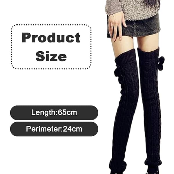 Dammode Vinter Leggings Støvler Lange Benvarmere Strikkede Hæklede Strømper Strikkede Varme Høje Lårstrømper Sort