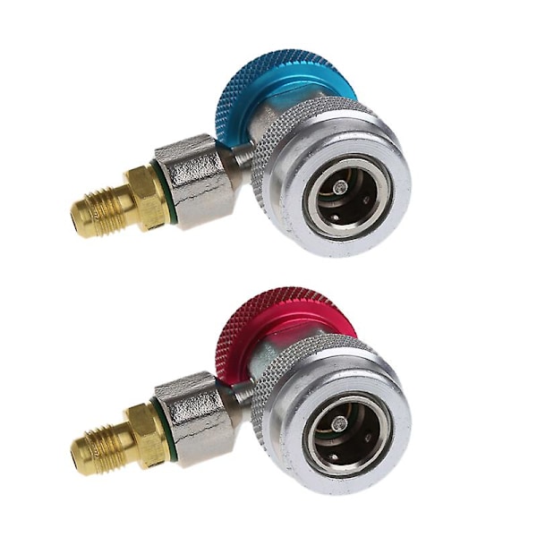 2 stk. Bil Auto Freon R134a Hurtigkobling Adaptere Aircondition Kølemiddel Justerbar A/c Manifo