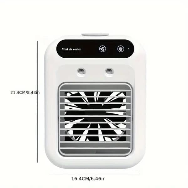 USB Genopladelig Mini Aircondition, Bærbar Ventilator, Bordventilator til Hjem og Kontor, Mini AC