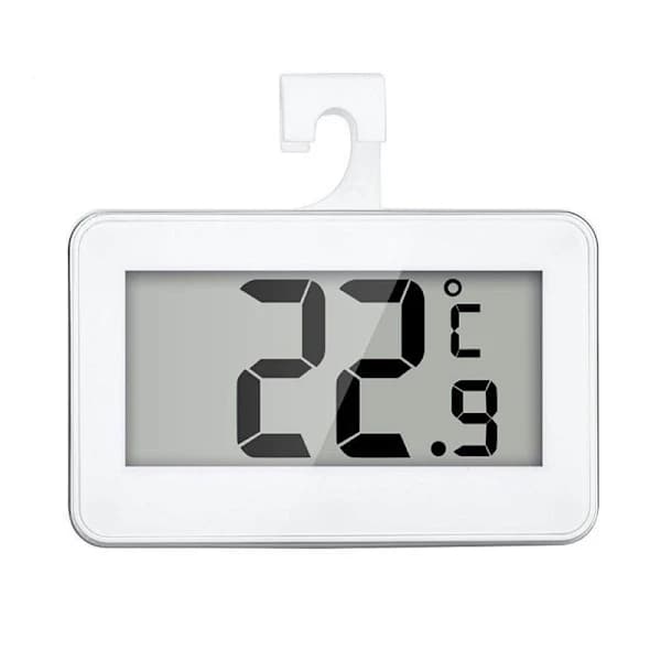 HA-2-pack LCD Digital Kylskåpstermometer med Hängkrok och Justerbart Ställ