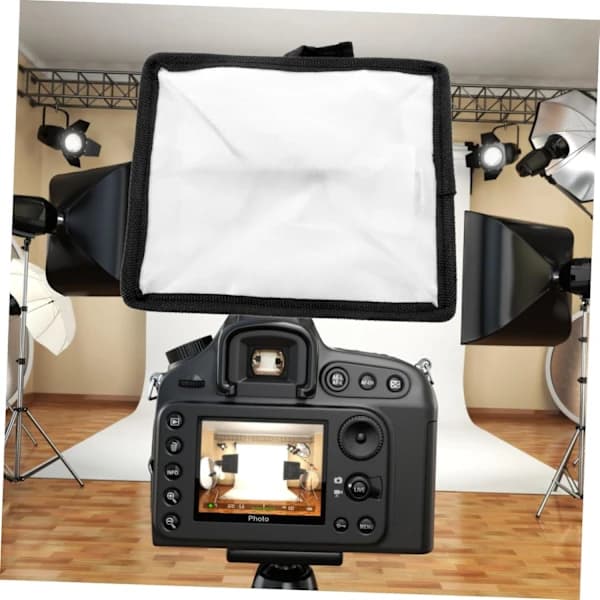 HA~Kamerablitz Diffuser Softbox Softboks Belysning til Topblitz Diffuser Reflektor