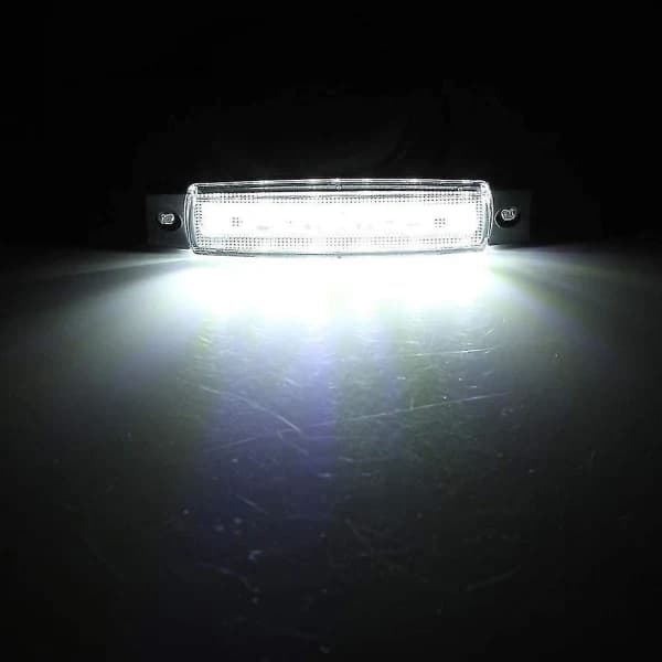 12V 6 LED posisjonslys for tilhenger, baklys, sidemarkeringslys, blinklys, instrumentbelysning (hvit)